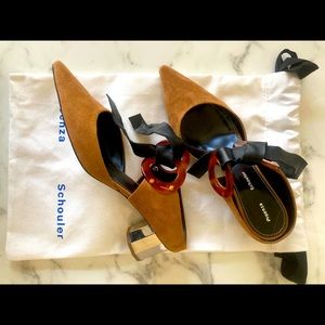 Proenza Schouler Grommet Block Heel Mules